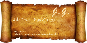 Járai György névjegykártya